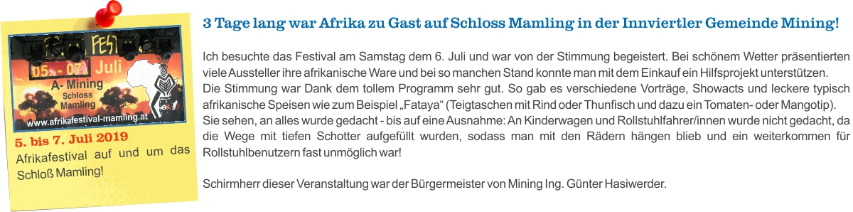 O Fotomagazin  /  Afrikafestival Schloss Mamling 2019